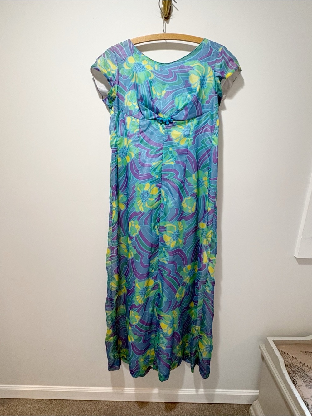 Vintage Hawaiian Togs Maxi Dress Size Small or Medium 1960s Aloha Empire Waist